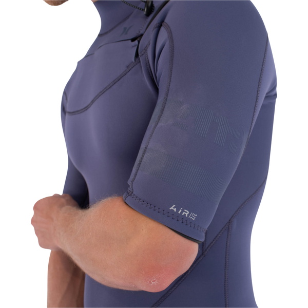 2026 Hurley Hombres Air 2/2mm Manga Corta Chest Zip Neopreno MFS0013212 - Destroyer